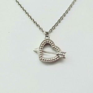 Judith Ripka Sterling Silver Heart & Arrow Necklace
